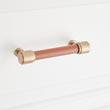 5-1/16" Lazzara Cabinet Pull Cognac Leather - Champagne Bronze, , large image number 3