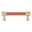 5-1/16" Lazzara Cabinet Pull Cognac Leather - Champagne Bronze, , large image number 2