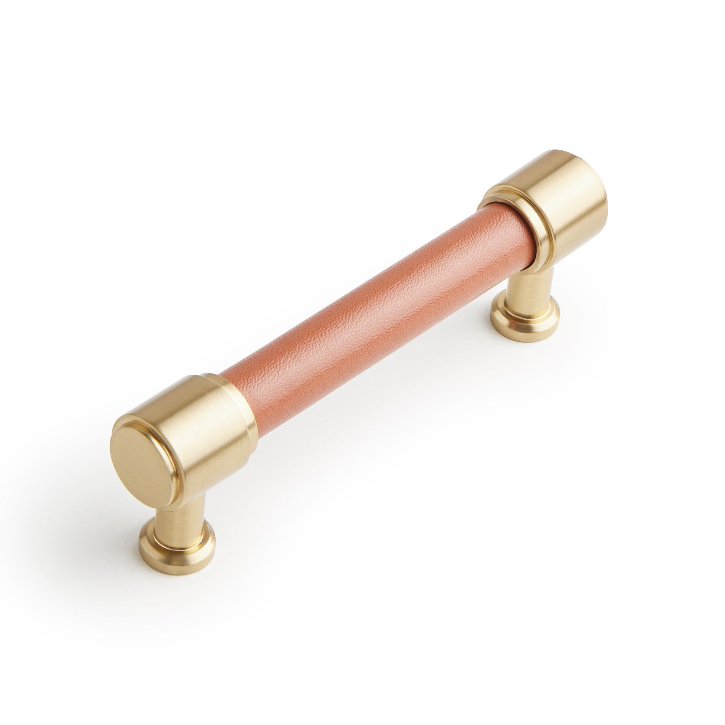 Lazzara Cabinet Pull Cognac Leather | Signature Hardware