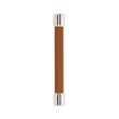 5-1/16" Lazzara Cabinet Pull Cognac Leather - Polished Nickel, , large image number 1