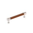 5-1/16" Lazzara Cabinet Pull Cognac Leather - Polished Nickel, , large image number 0