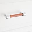 5-1/16" Lazzara Cabinet Pull Cognac Leather - Polished Chrome, , large image number 3