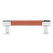 5-1/16" Lazzara Cabinet Pull Cognac Leather - Polished Chrome, , large image number 2