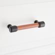 5-1/16" Lazzara Cabinet Pull Cognac Leather - Matte Black, , large image number 3