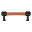 5-1/16" Lazzara Cabinet Pull Cognac Leather - Matte Black, , large image number 2