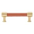 3-3/4" Lazzara Cabinet Pull Cognac Leather - Golden Champagne, , large image number 2