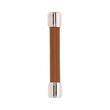 3-3/4" Lazzara Cabinet Pull Cognac Leather - Polished Nickel, , large image number 1