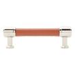 3-3/4" Lazzara Cabinet Pull Cognac Leather - Polished Nickel, , large image number 2