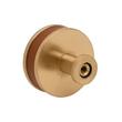 1-1/2" Lazzara Round Cabinet Knob Cognac Leather - Brushed Gold, , large image number 2