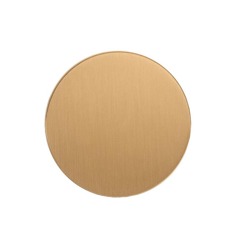 1-1/2" Lazzara Round Cabinet Knob Cognac Leather - Brushed Gold, , large image number 1