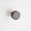 1-1/2" Lazzara Round Cabinet Knob Cognac Leather - Matte Black, , large image number 3