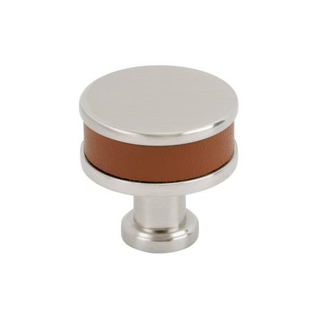 Lazzara Round Cabinet Knob Cognac Leather