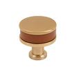 Lazzara Round Cabinet Knob Cognac Leather, , large image number 0