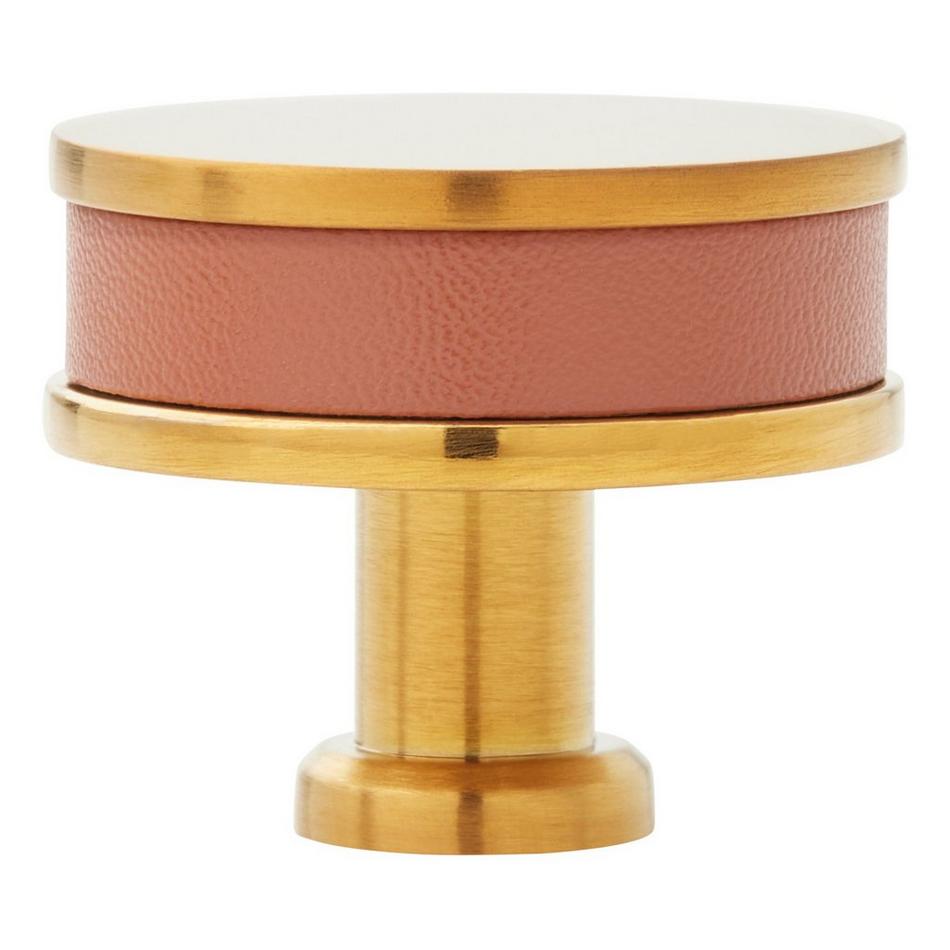 Lazzara Round Cabinet Knob Cognac Leather, , large image number 9