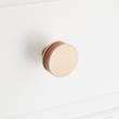 1-1/4" Lazzara Round Cabinet Knob Cognac Leather - Champagne Bronze, , large image number 3