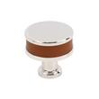 Lazzara Round Cabinet Knob Cognac Leather, , large image number 5