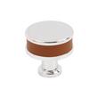 Lazzara Round Cabinet Knob Cognac Leather, , large image number 2