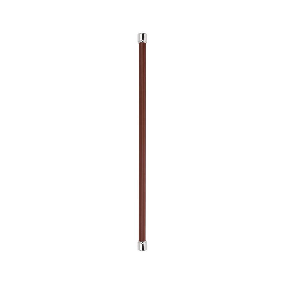 24" Lazzara Appliance Pull Brown Leather - Polished Chrome, , large image number 1