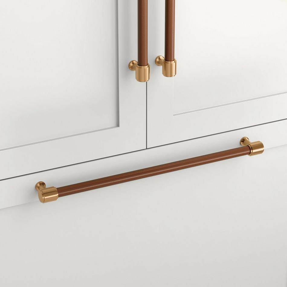Lazzara Appliance Pull Brown Leather, , large image number 1