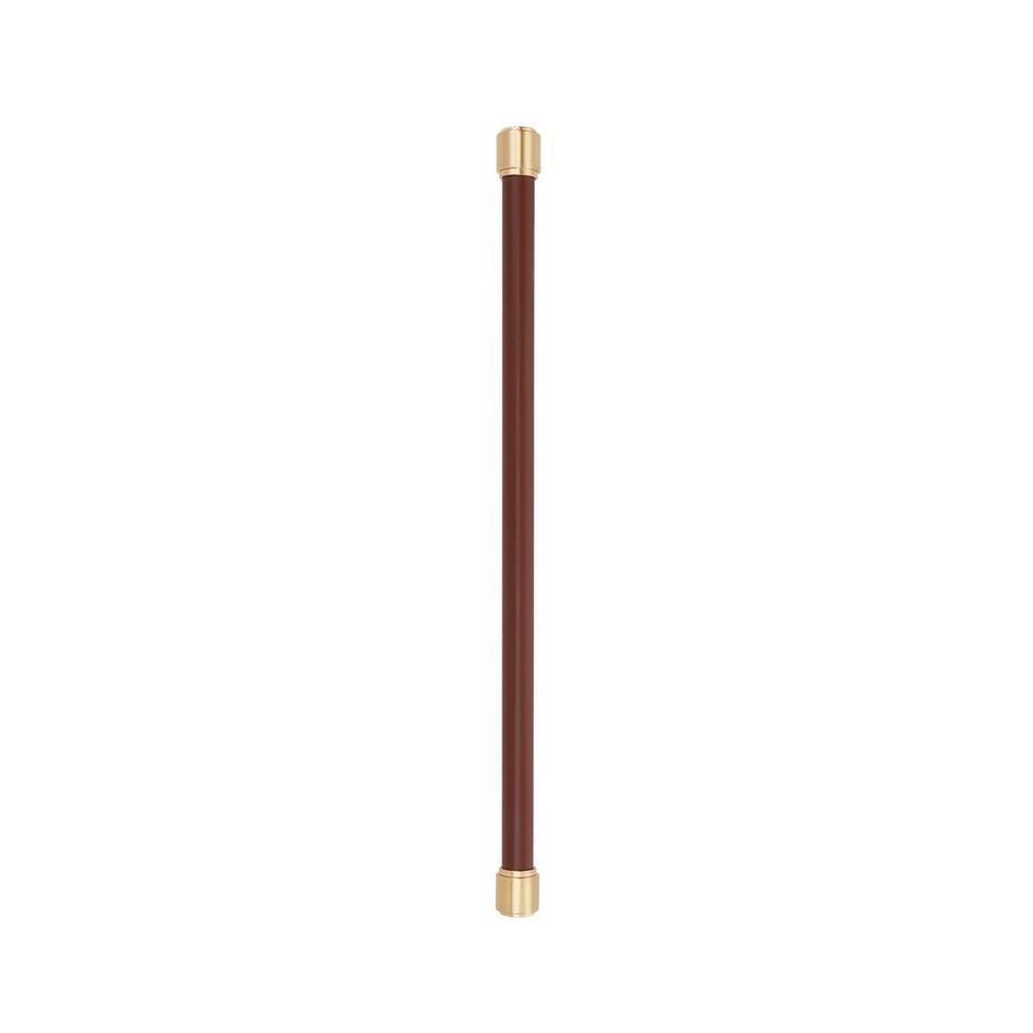 18" Lazzara Appliance Pull Brown Leather - Champagne Bronze, , large image number 1
