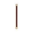 12" Lazzara Appliance Pull Brown Leather - Golden Champagne, , large image number 1