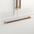 12" Lazzara Appliance Pull Brown Leather - Golden Champagne, , large image number 0