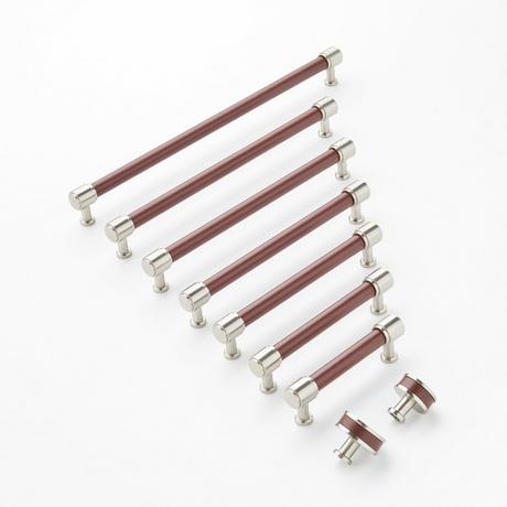 Lazzara Oversized Cabinet Pull Brown Leather