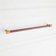 12-5/8" Lazzara Oversized Cabinet Pull Brown Leather - Brushed Gold, , large image number 3