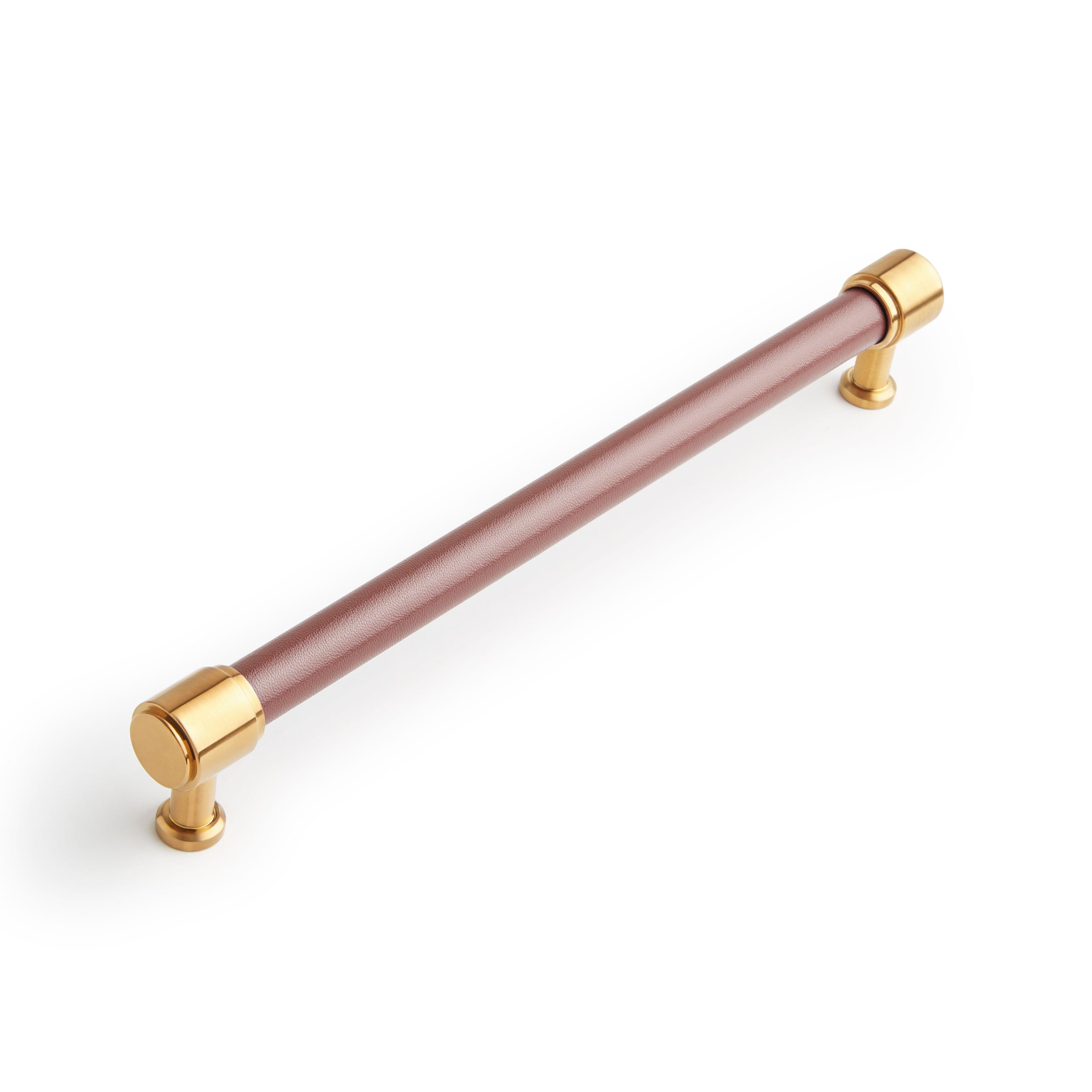 アクセサリー LARD Lazzara Oversized Cabinet Pull Brown Leather | Signature Hardware