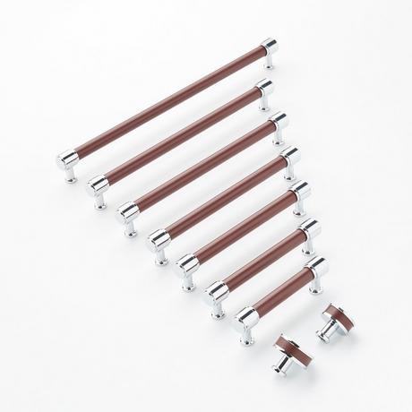 Lazzara Oversized Cabinet Pull Brown Leather