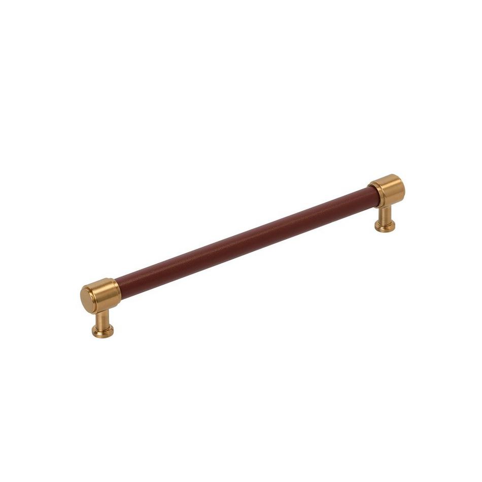 Lazzara Oversized Cabinet Pull Brown Leather, , large image number 0