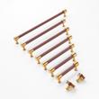 8-13/16" Lazzara Oversized Cabinet Pull Brown Leather - Brushed Gold, , large image number 1
