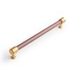 8-13/16" Lazzara Oversized Cabinet Pull Brown Leather - Brushed Gold, , large image number 0