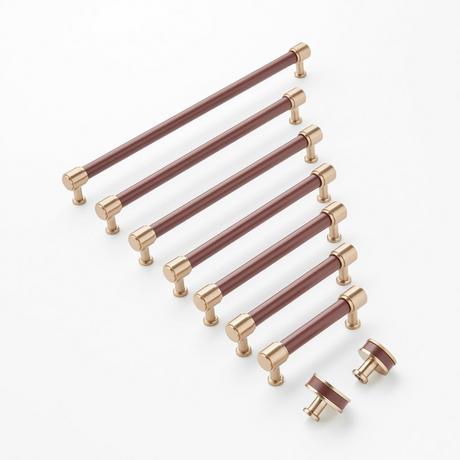 Lazzara Oversized Cabinet Pull Brown Leather