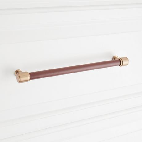 Lazzara Oversized Cabinet Pull Brown Leather