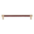 8-13/16" Lazzara Oversized Cabinet Pull Brown Leather - Champagne Bronze, , large image number 2