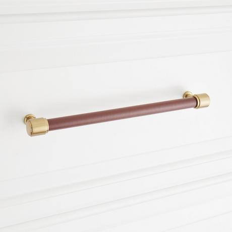 Lazzara Oversized Cabinet Pull Brown Leather
