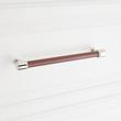7-9/16" Lazzara Cabinet Pull Brown Leather - Polished Nickel, , large image number 3