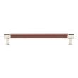 7-9/16" Lazzara Cabinet Pull Brown Leather - Polished Nickel, , large image number 2