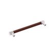 7-9/16" Lazzara Cabinet Pull Brown Leather - Polished Chrome, , large image number 2
