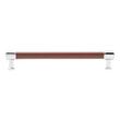 7-9/16" Lazzara Cabinet Pull Brown Leather - Polished Chrome, , large image number 2