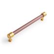 6-5/16" Lazzara Cabinet Pull Brown Leather - Brushed Gold, , large image number 0