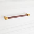 6-5/16" Lazzara Cabinet Pull Brown Leather - Brushed Gold, , large image number 3
