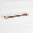 6-5/16" Lazzara Cabinet Pull Brown Leather - Champagne Bronze, , large image number 3