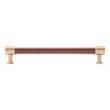 6-5/16" Lazzara Cabinet Pull Brown Leather - Champagne Bronze, , large image number 2