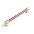 6-5/16" Lazzara Cabinet Pull Brown Leather - Golden Champagne, , large image number 0