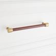 6-5/16" Lazzara Cabinet Pull Brown Leather - Golden Champagne, , large image number 3