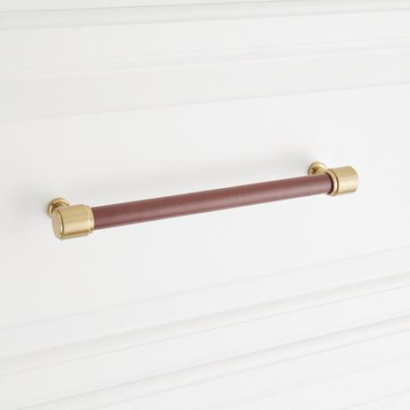Lazzara Cabinet Pull Brown Leather