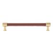 6-5/16" Lazzara Cabinet Pull Brown Leather - Golden Champagne, , large image number 2