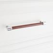 6-5/16" Lazzara Cabinet Pull Brown Leather - Polished Chrome, , large image number 3
